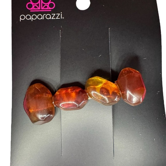 Paparazzi Heart of Gemstone Brown Hair Clip - Picture 2 of 2